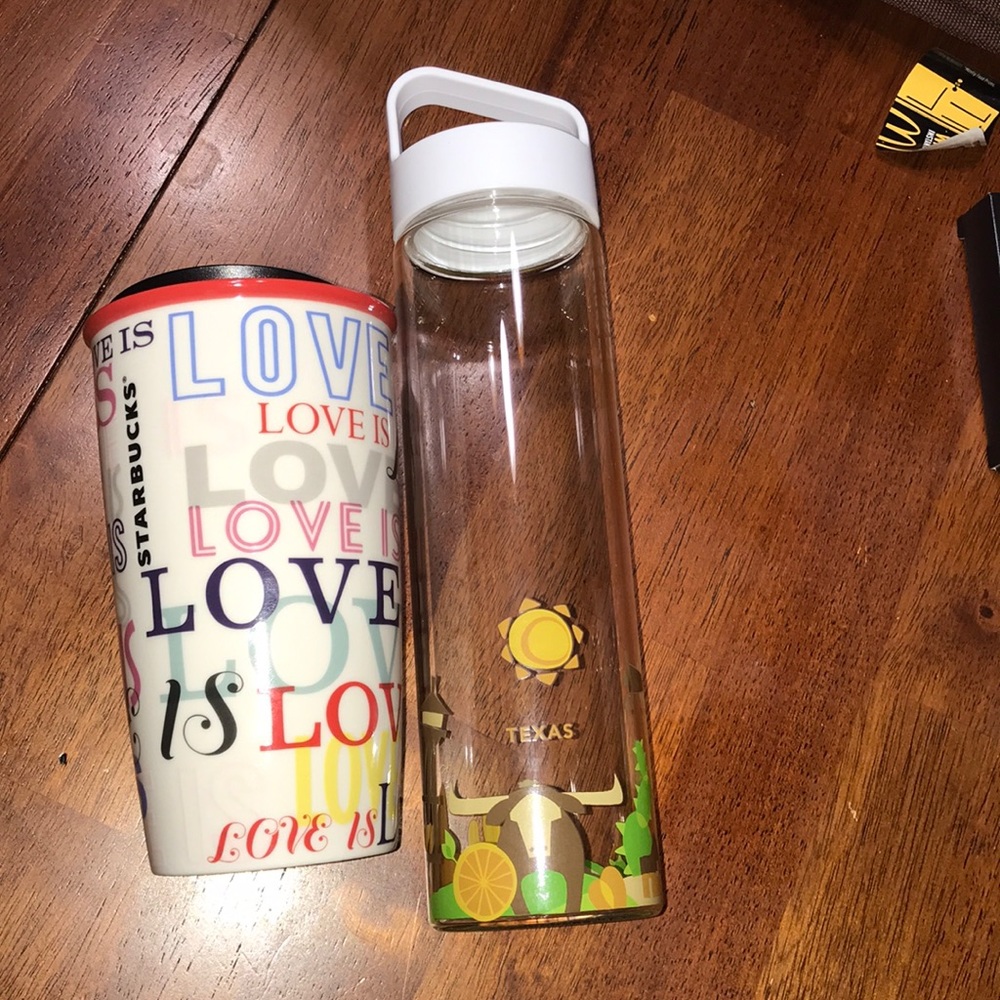 Starbucks combo coffee mug and water bottle new